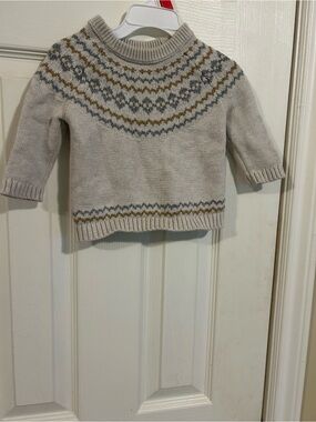 Little planet organic Sweater with Blue and Tan Accents